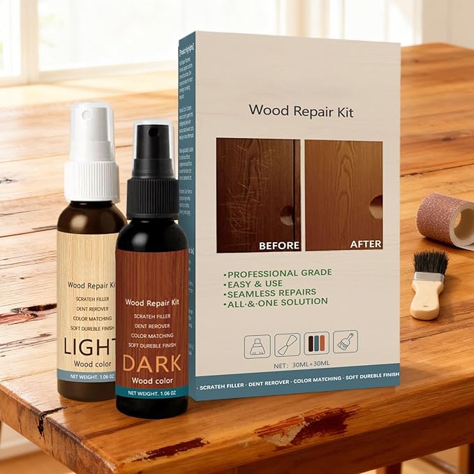 NuGrain Wood Repair Kit, Old English Scratch Cover for Wood, Easy-Fix Woods Furniture Repair, Floor Cover Nicks and Scratches, Hides Minor Defects, Restore a Finish for Woods