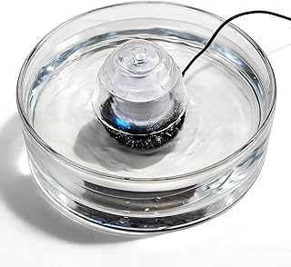 Glass Cat and Dog Water Fountain 90oz/2.7L, Automatic Pet Water Dispenser with Quiet Pump, Drinking Fountain for Cats and ...