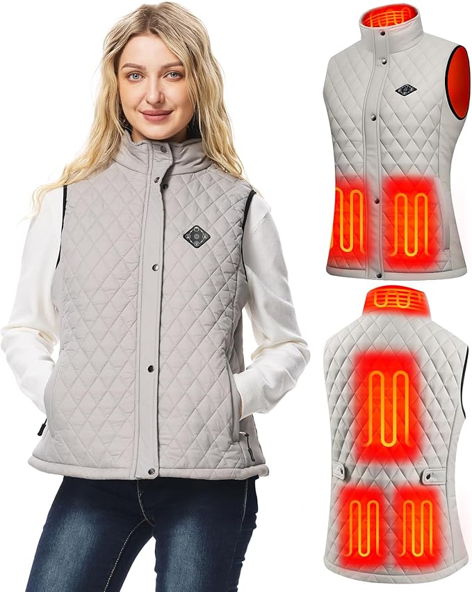 Women Heated Vest with Battery Pack, 16000mAh 7.4V Smart Rechargeable Heated Vests, Electric Lightweight Heating Vest Jacket
