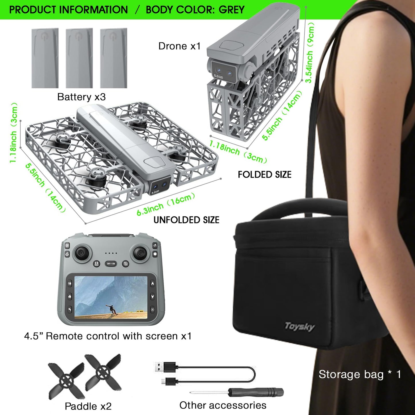 Drone with Camera 4k,HD Drones for Adults,Pocket - Sized Drone with Optical Flow Positioning, Foldable Design & HD Camera (3 batteries)