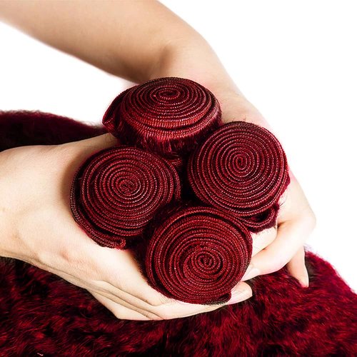 Red Human Hair Bundles 99J Kinky Straight Bundles 20 22 24 inch Burgundy Bundle Human Hair 99j Bundle
