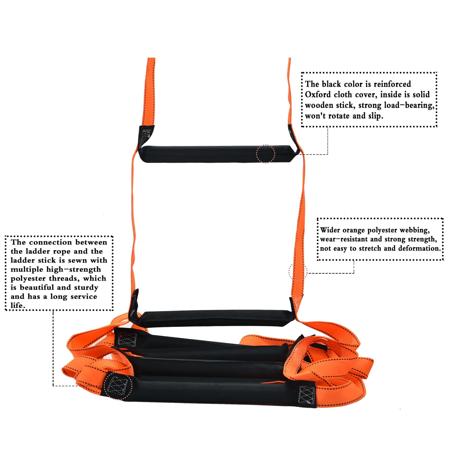 32.8 Feet Fire Escape Ladder Emergency Fire Ladder for 2-3 Story Homes Reusable Portable Safety Ladders for Windows, Balconies and Sailboats, Kayaks and More