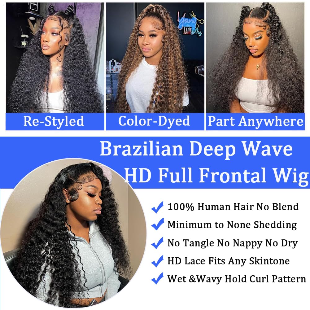 Simeider 18 Inch Burgundy Deep Wave Lace Front Wigs Human Hair 13x6 HD Frontal Human Hair Red Curly Lace Front Pre Plucked Burgu