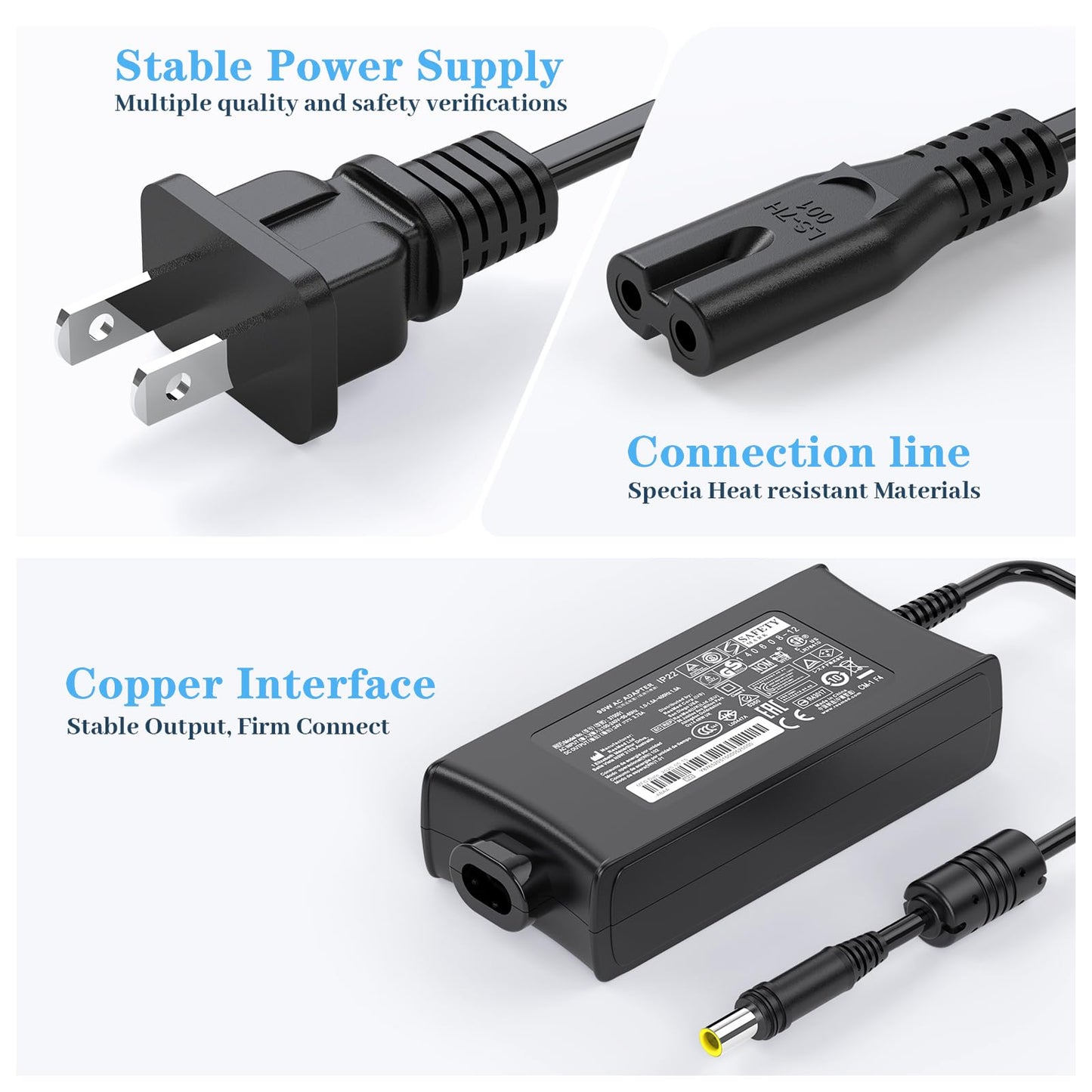 HHZ 90W AC Adapter Compatible with ResMed ST ST-A CPAP Airsense Aircurve 10 ASV VAuto S10 Autoset Elite Power Cord Supply Adapter 37001 37344 Charger