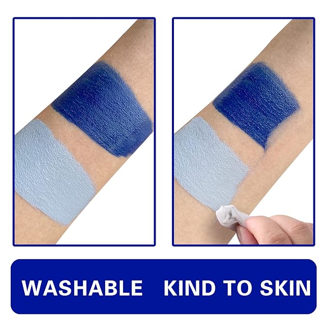 MEICOLY Grey Face Body Paint,30g/1.05oz Water Based Washable Face Paint, Zombie Makeup for Adult and Kid,Gray Body Paint,Halloween SFX Grayscale Homestuck Cosplay Makeup,Light Grey