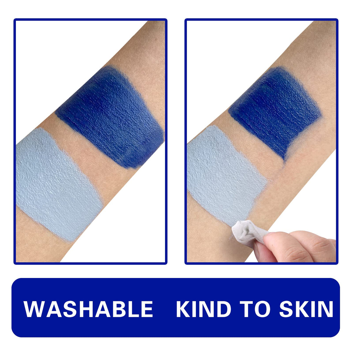 MEICOLY Blue Face Body Paint, 30g/1.05oz Water Based Washable Full Body Paint for Adults and Kids, Dark Blue Single Face Paintin