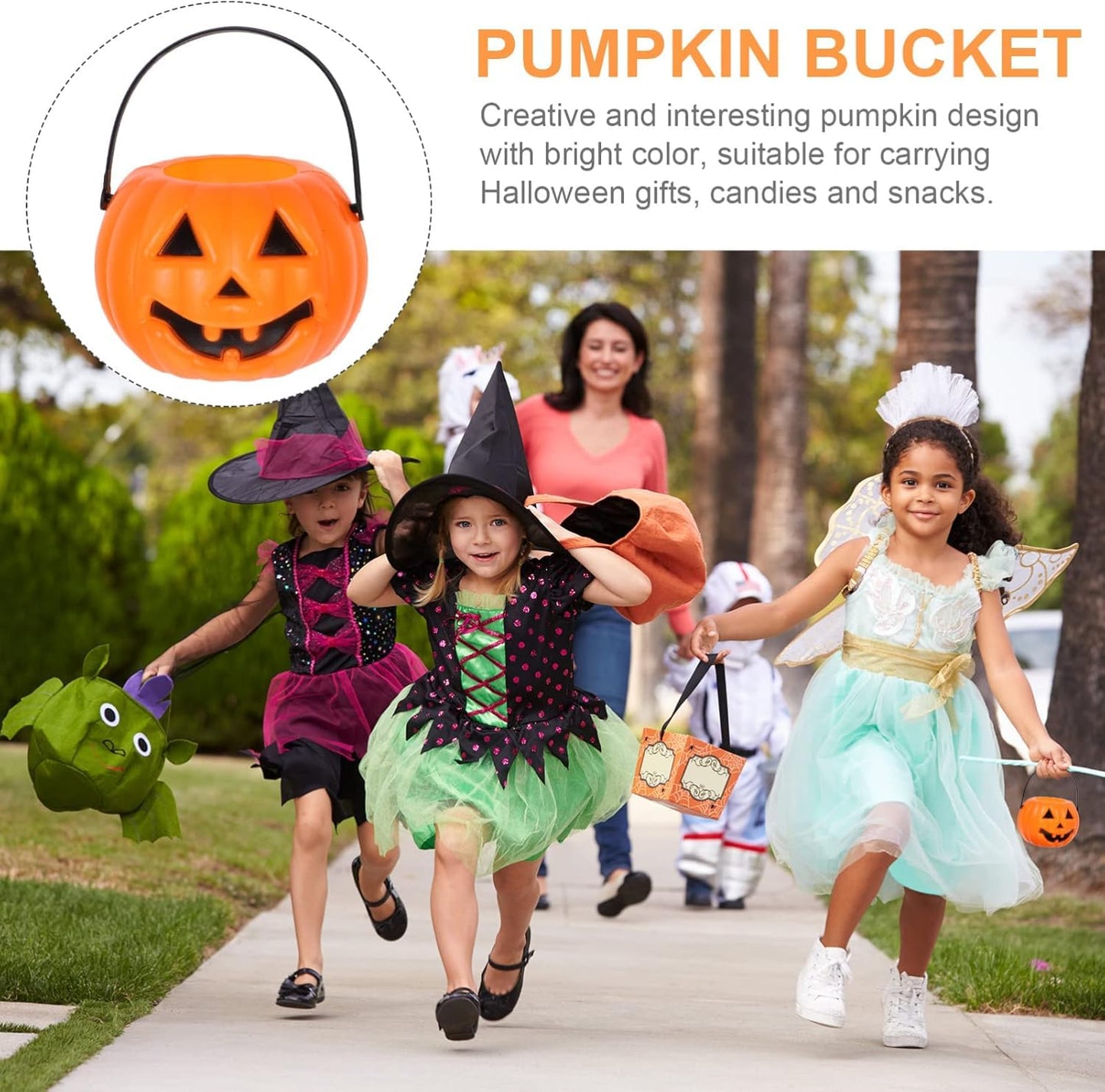 Ciieeo 20PCS Small Halloween Pumpkin Bucket 7CM Mini Plastic Portable Trick or Treat Pumpkin Candy Buckets Bulk for Halloween Party Decoration Supplies