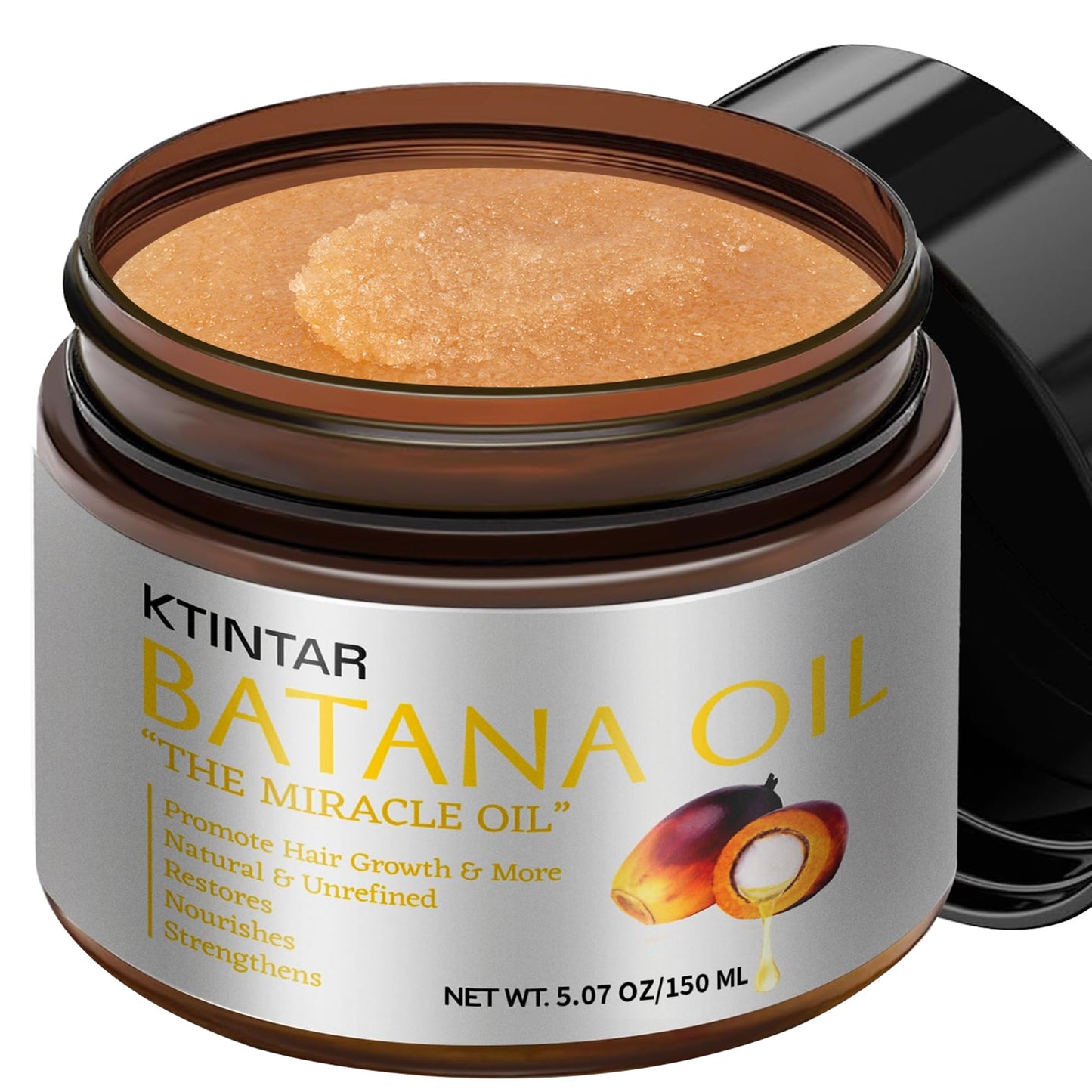 Ktintar 100% Natural Raw Batana Oil for Hair Growth, Unrefined & Organic Dr Sebi Hair Growth Oil From Honduras, Prevents Hair Lo