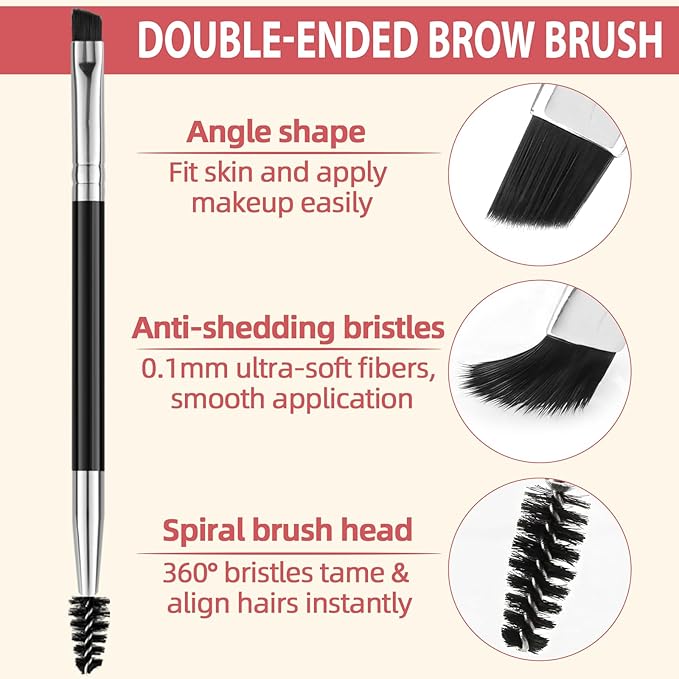 Eyebrow Pencil Kit, with Microblading Eyebrow Pen, Eyebrow Gel, Eyeliner, Eyebrow Brush, Eyebrow Pencils for Women, Waterproof, Smudge Proof, Long Lasting Makeup Formula - Ash Brown