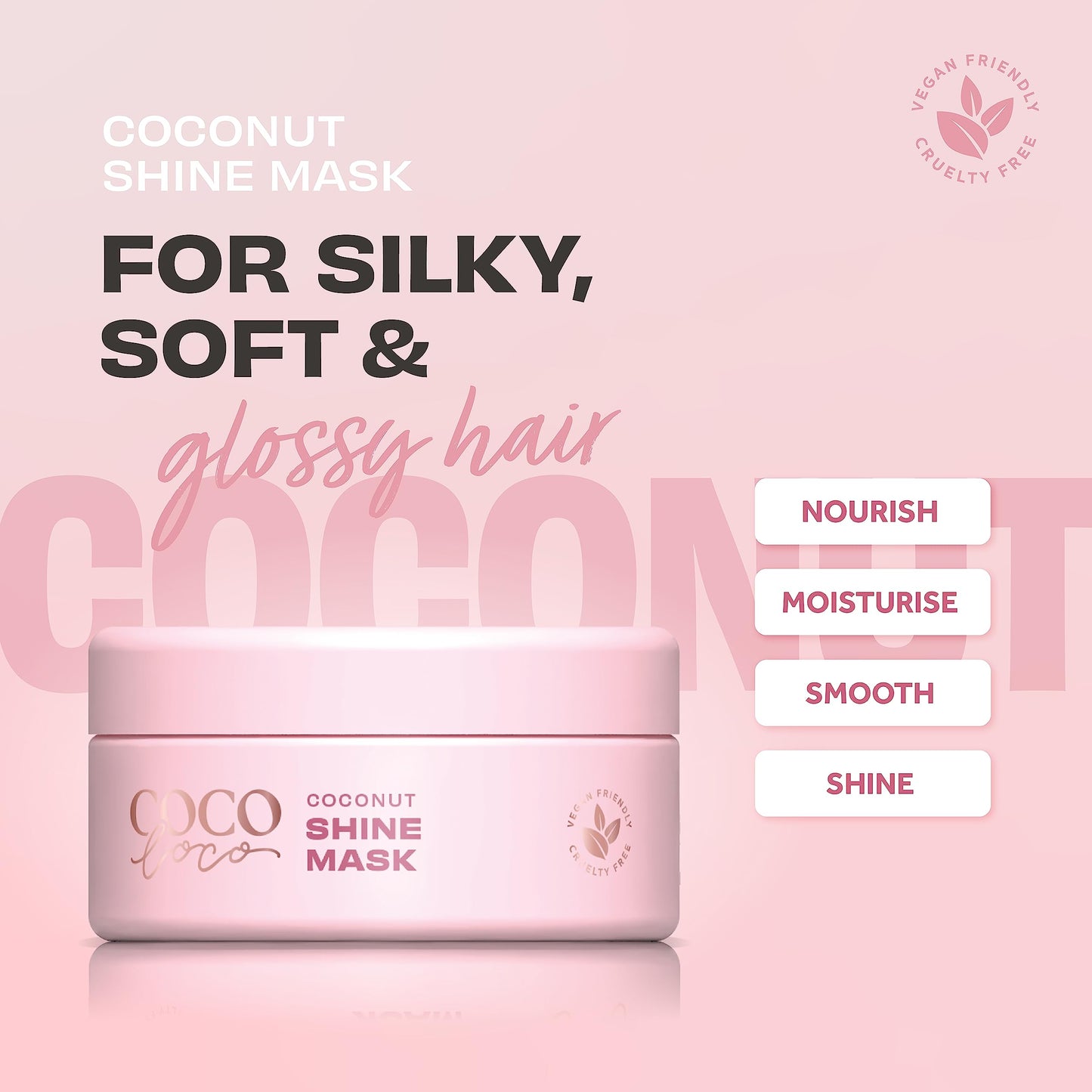 Lee Stafford Shine Hair Mask | Coco Loco Collection - Deep Leave In Conditioning Treatment for Dry, Dull & Damages Hair, Ultra H
