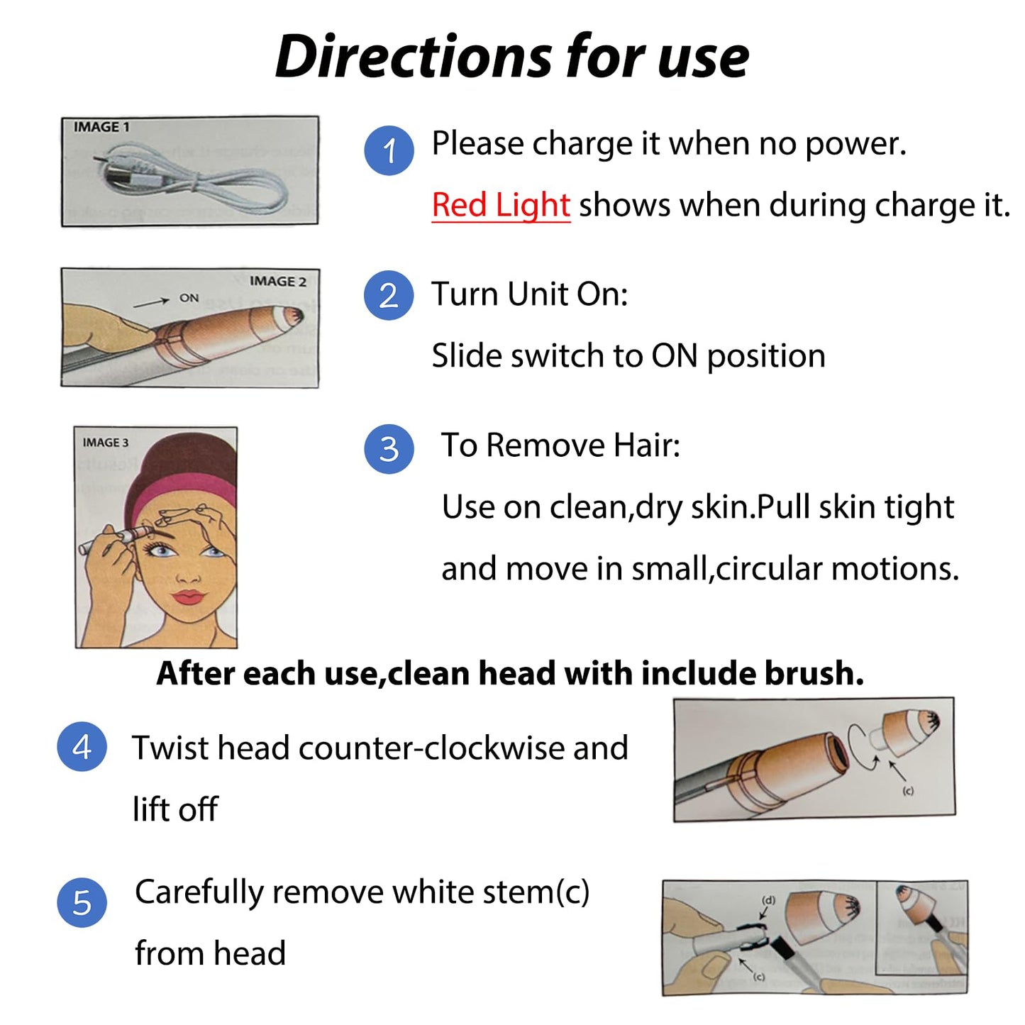 USB Rechargeable Portable Electric Eyebrow Trimmer Pen for Women, Painless Precision Eyebrow Shaver Razor Tool for Face, Fingers