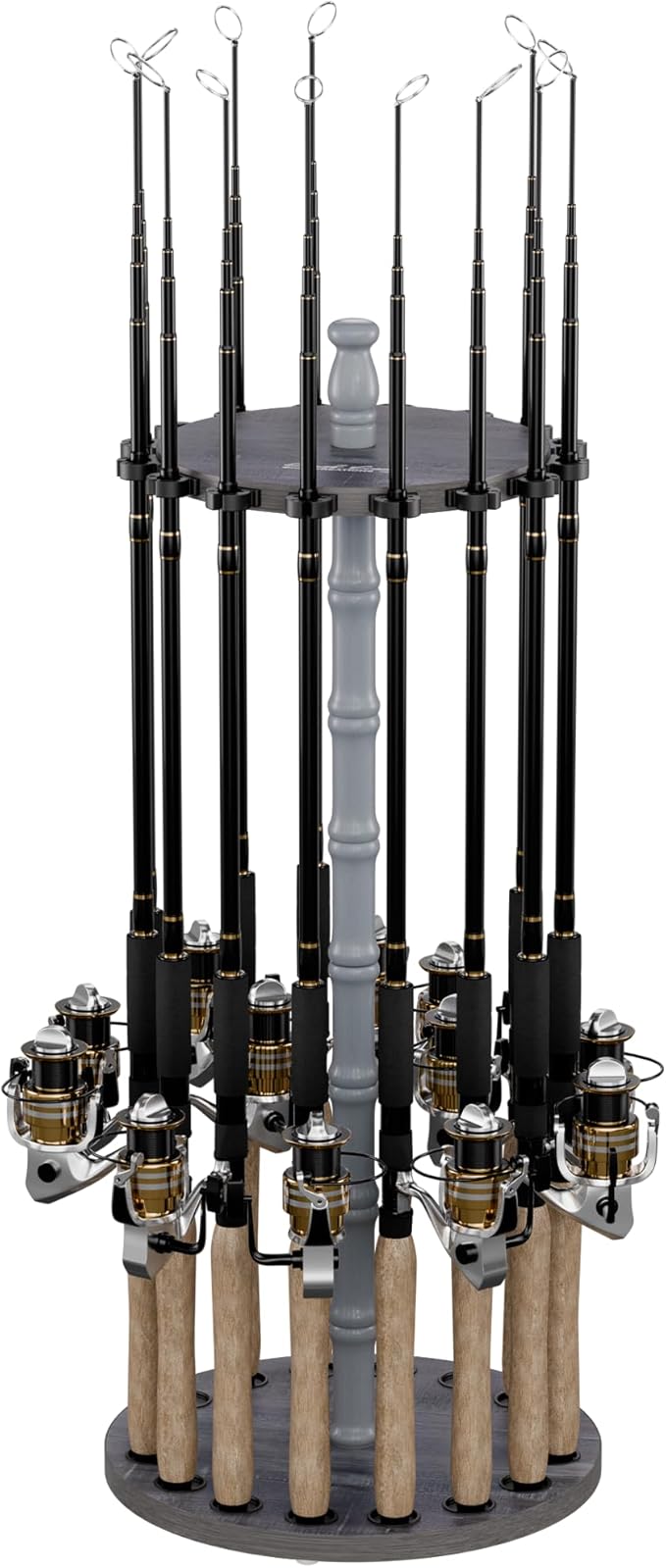 Rush Creek Creations | Rod Holder for 16 Fishing Poles, Garage Organization and Storage, for Reels, Gear, Accessories, Tac...