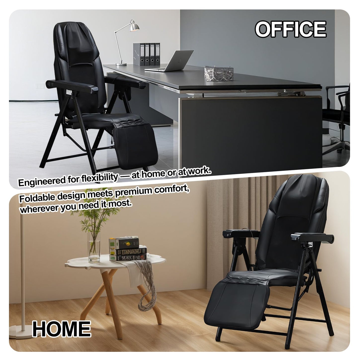 Ezencon Foldable Electric Massage Chair with Heat, Shiatsu, Kneading, Vibration, Full Body Relaxation, Adjustable Backrest & Neck Height,for Dad Mom Women Men