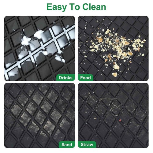 LEAPGOMAX EZGO RXV Floor Mat, Full Coverage Golf Cart Floor Liner Mat Replacement for EZGO RXV (2008-2022) & 2Five (2009+) Non-Slip&Easy to Clean-Black Trim