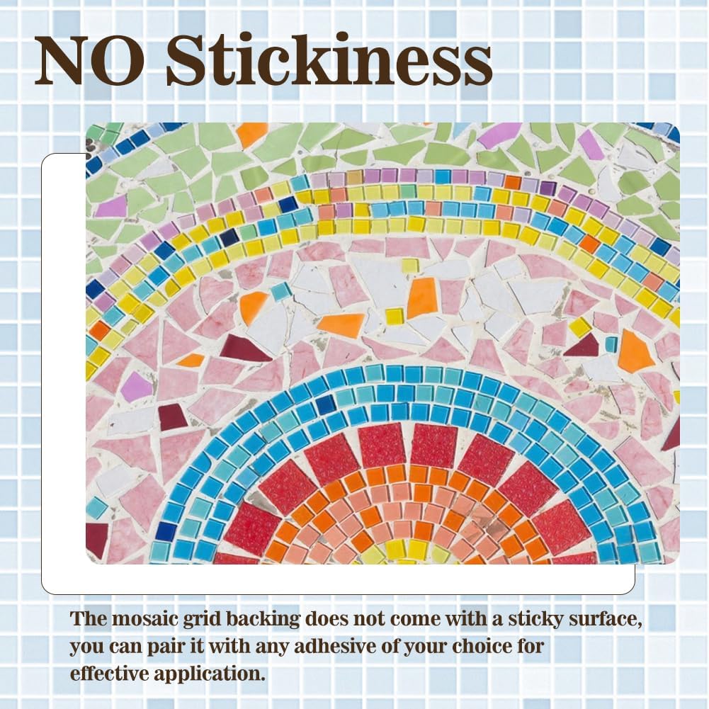 36" x 118" Mosaic Mesh for for Back Mounted Tile with Gloves, Fiberglass Mosaic Mesh Backing Boast for Tile Installation Supplies Tools, Non Sticky (36" x 118")