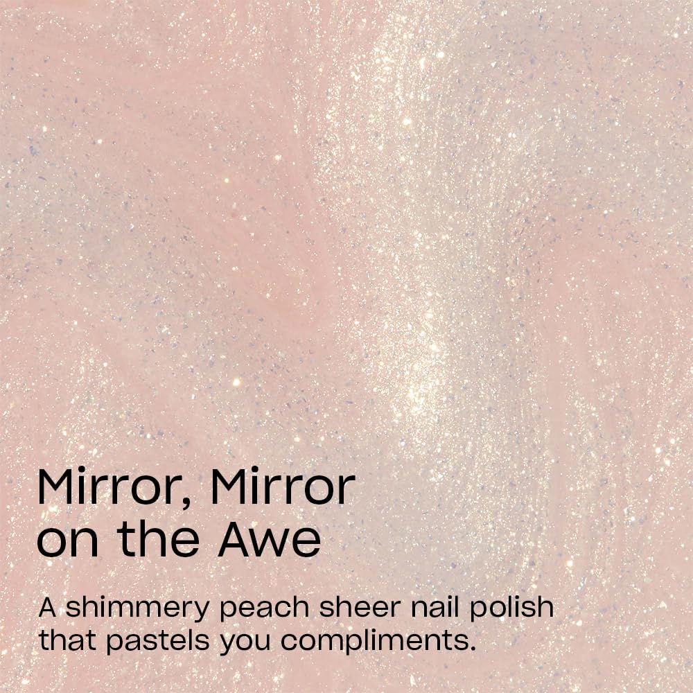 OPI Nail Lacquer Mirror, Mirror on the Awe | Sheer Pastel White Shimmer Chip Resistant Nail Polish | OPI'm Dreaming Collection