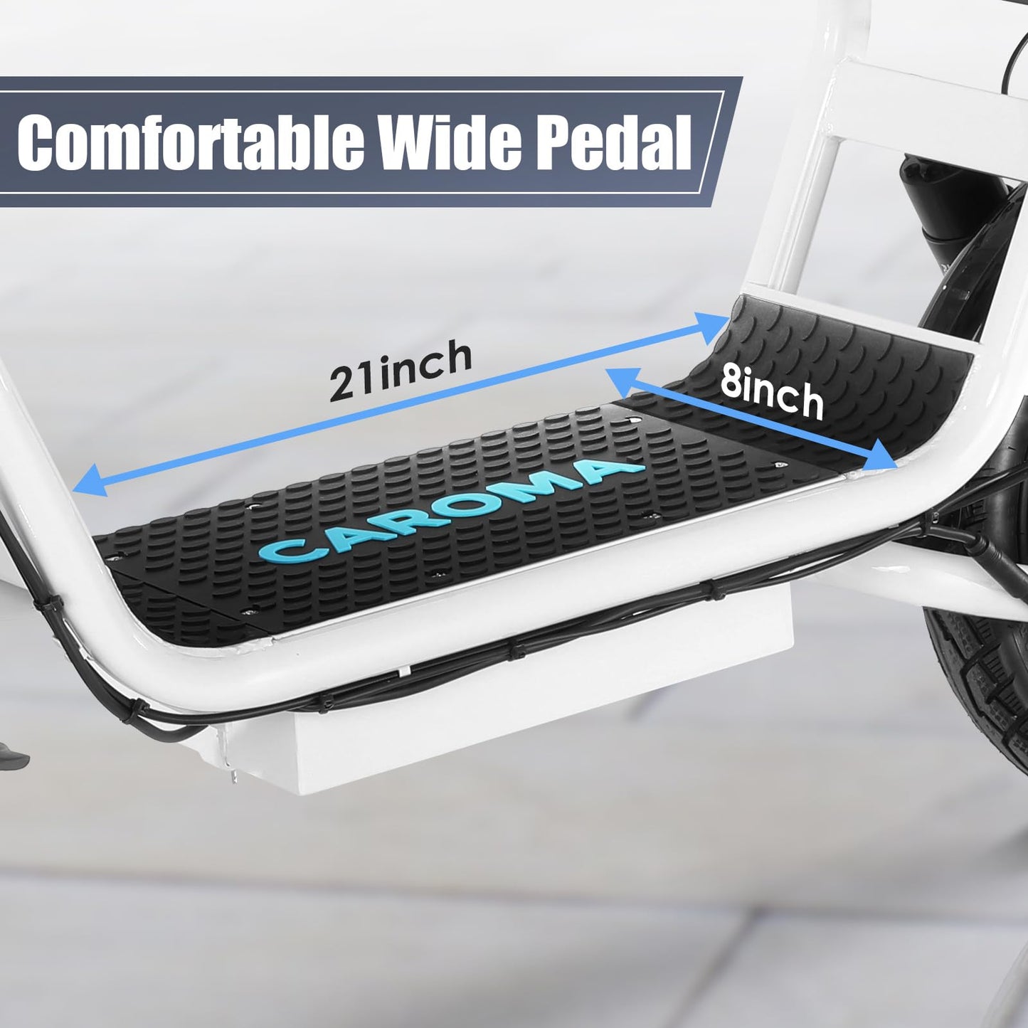 Caroma Peak 1200W Electric Scooter with Seat, 14" Fat Tire, 500Wh Battery, 30 Miles Range, 20MPH Top Speed, Foldable Electric Scooters for Adults, Shock Absorbing Electric Bike for Commuting