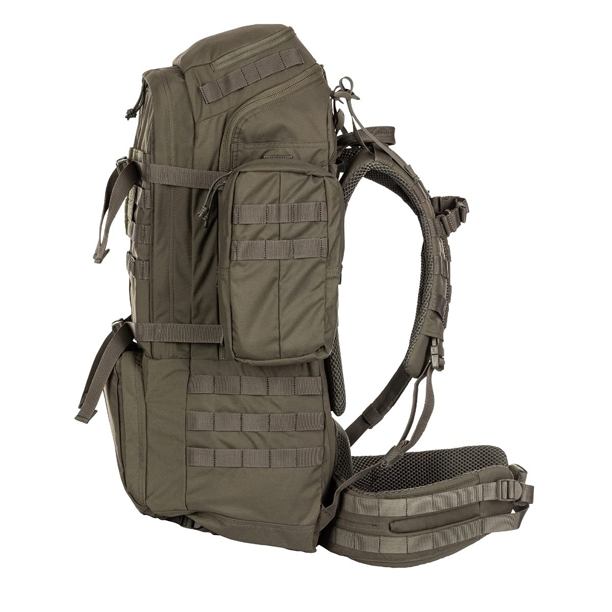 5.11 Tactical Rush 100 Backpack, Large 60L Heavy Duty Deployment Bag, Military Style MOLLE Pack, Style 56555ABR, Large/X-Large, Ranger Green