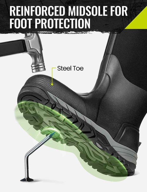 TIDEWE Puncture Proof Work Boots Men (Black, Size 7-13)