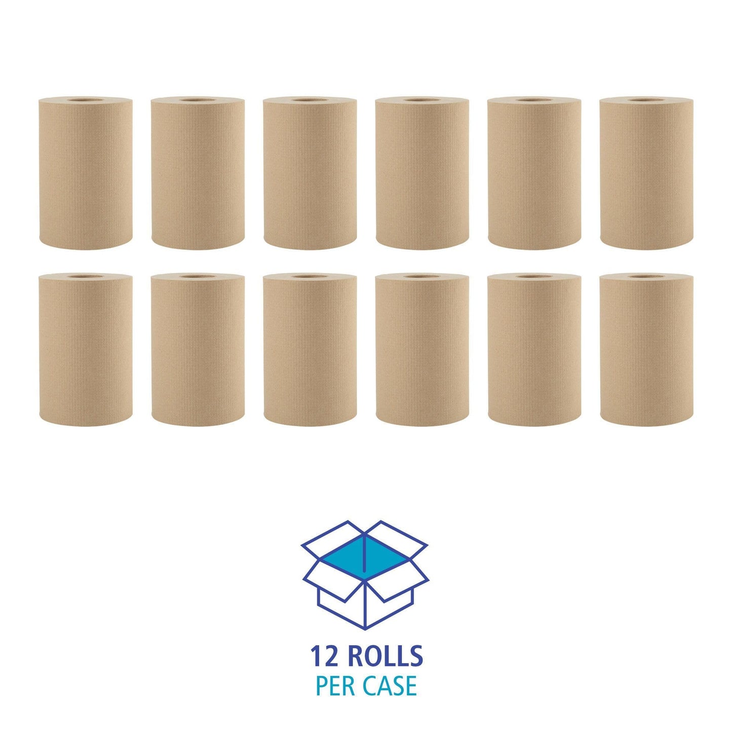 Boardwalk 6252 Hardwound Paper Towels, 8" x 350ft, 1-Ply Natural (Case of 12 Rolls)