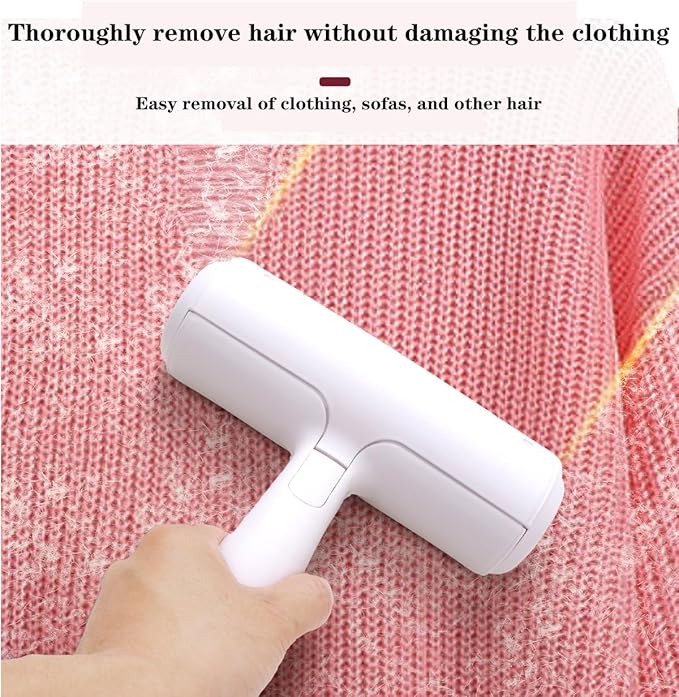 Reusable Pet Hair Remover & Lint Roller - Effortless Cat and Dog Fur Removal for Furniture, Couch, Carpet, Clothing, and Bedding - Portable Multi-Surface Cleaning Tool