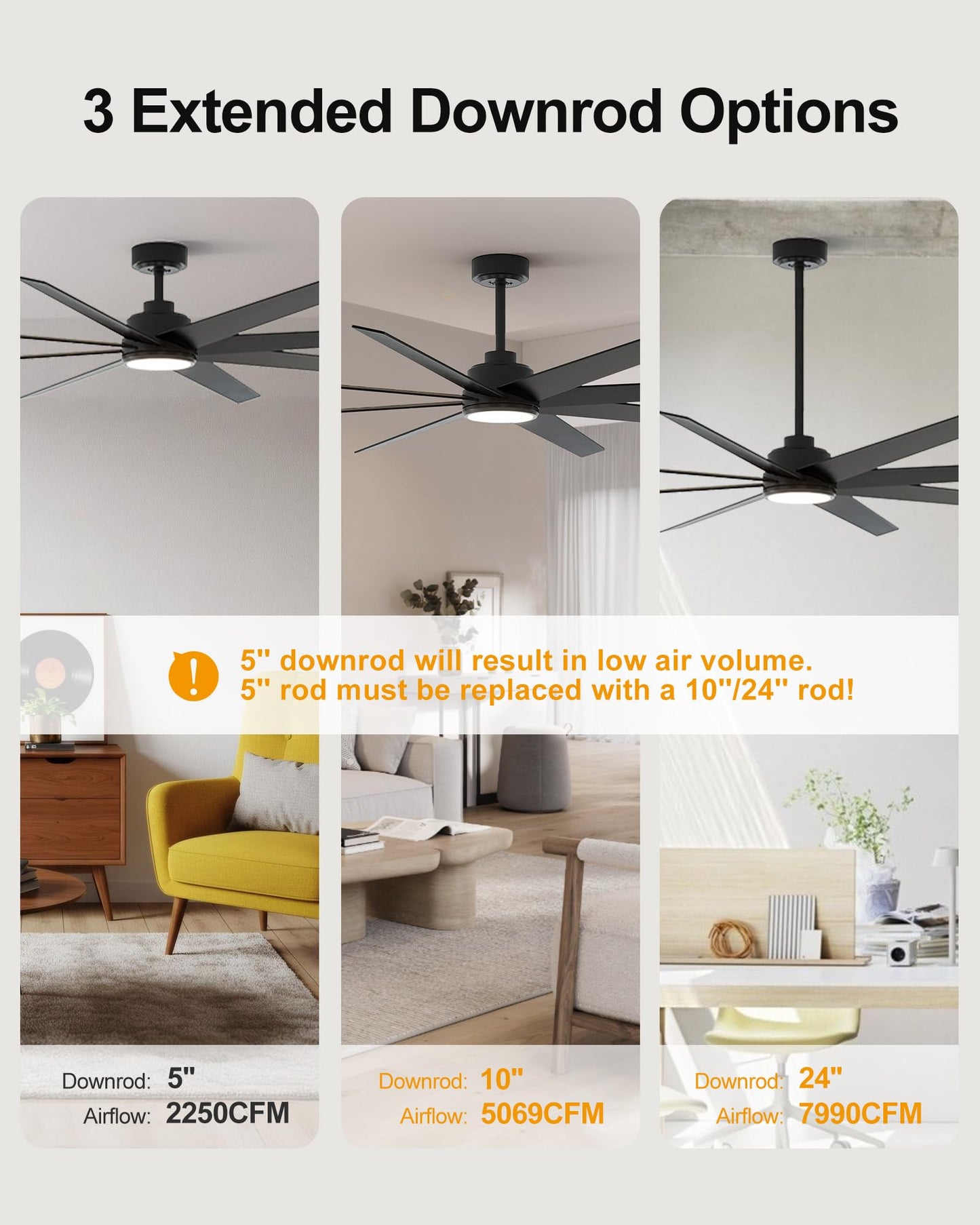 Cubicubi Ceiling Fans With Lights, 72 Inch Industrial/Modern Ceiling Fan With Light And Remote/App Control, Kitchen Living Room