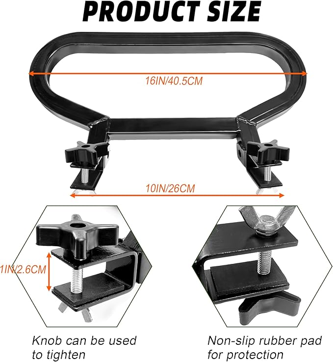 SFNSM 16"x 6.7" Treestands Footrest Kit, Heavy Duty Metal Climbing Treestand Platform Footrest Kit for 0.8"-1" Square Tube Bracket, Climbing Tree Stand Accessories for Outdoor Hunting Standing Safety