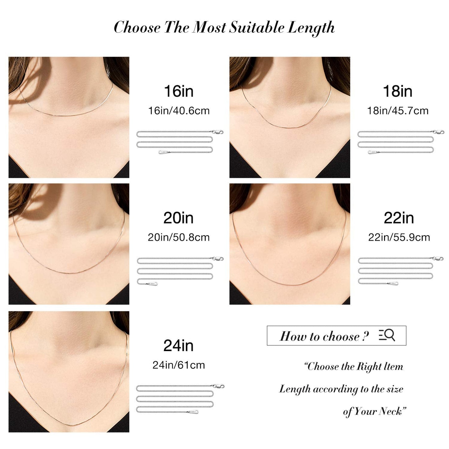 CIELTEAR 925 Sterling Silver Chain Necklace for Women 0.8mm Box Chain, Italian Necklace Chain, Super Strong & Thin & Long 30 Inc
