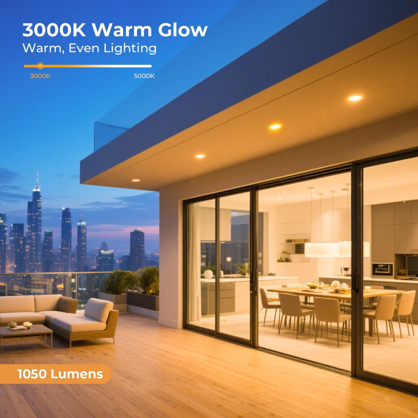 GvvooHome PAR38 Outdoor Flood Light Bulbs, LED Flood Light Bulb Warm White 3000K, 100W Equivalent, 1050LM, Dimmable E26 Base for Porch Garage Yard, 2 Pack