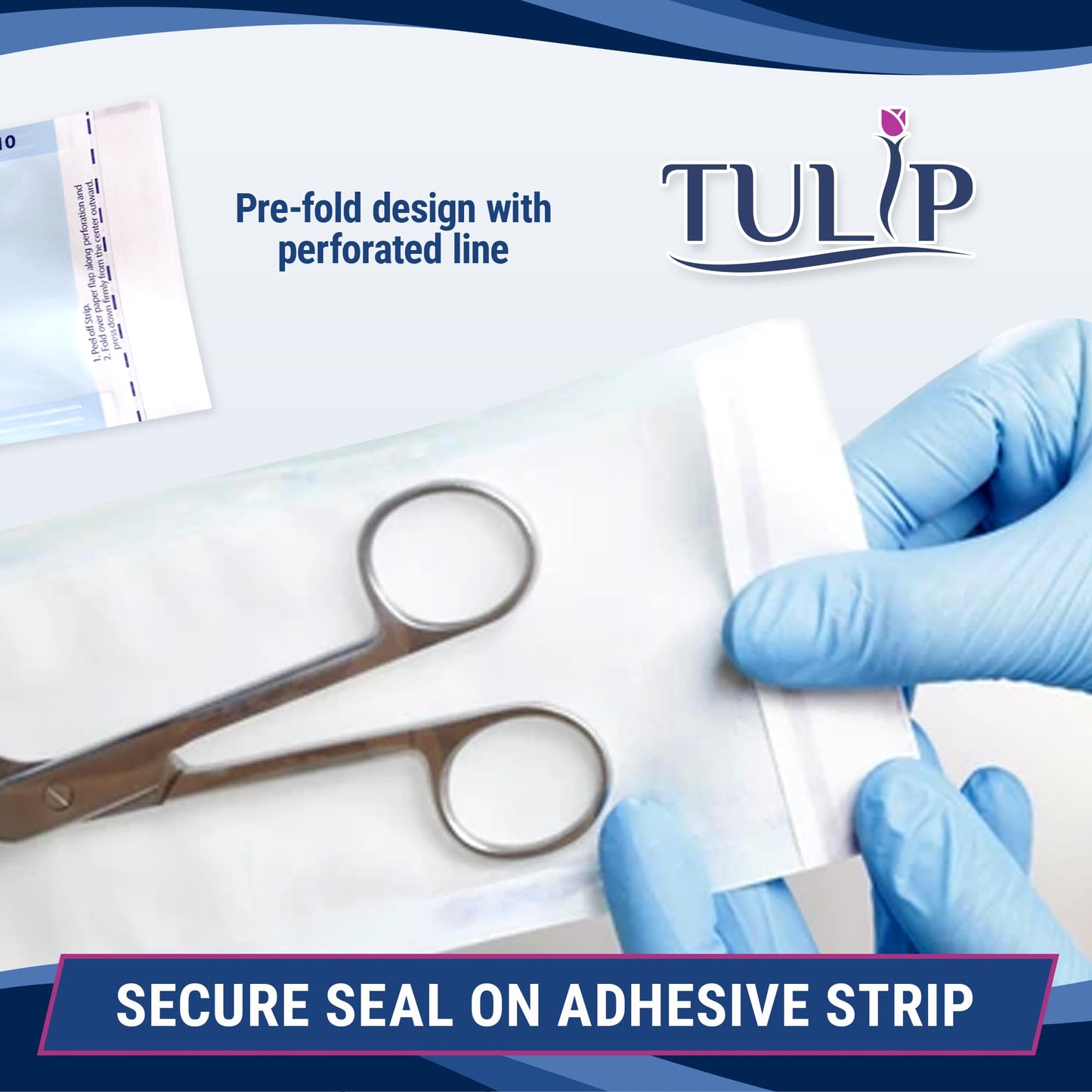 Self Sealing Sterilization Pouch 3.5" x 10" (200 Pack) - Autoclave Sterilizer Bags for Clean Tools - Dental and Nail Sanitizer Packets by Tulip