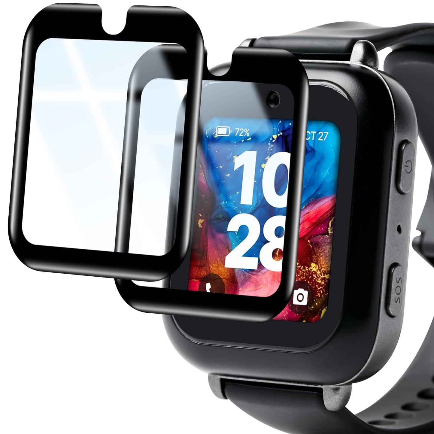 ottpluscase for Bark Watch Screen Protector, [2 Pack] Tempered Glass Screen Protector Overall Protection Anti-Scratch Touch Sensitive Ultra-Thin Lightweight for Bark Watch (2 Pack Clear)