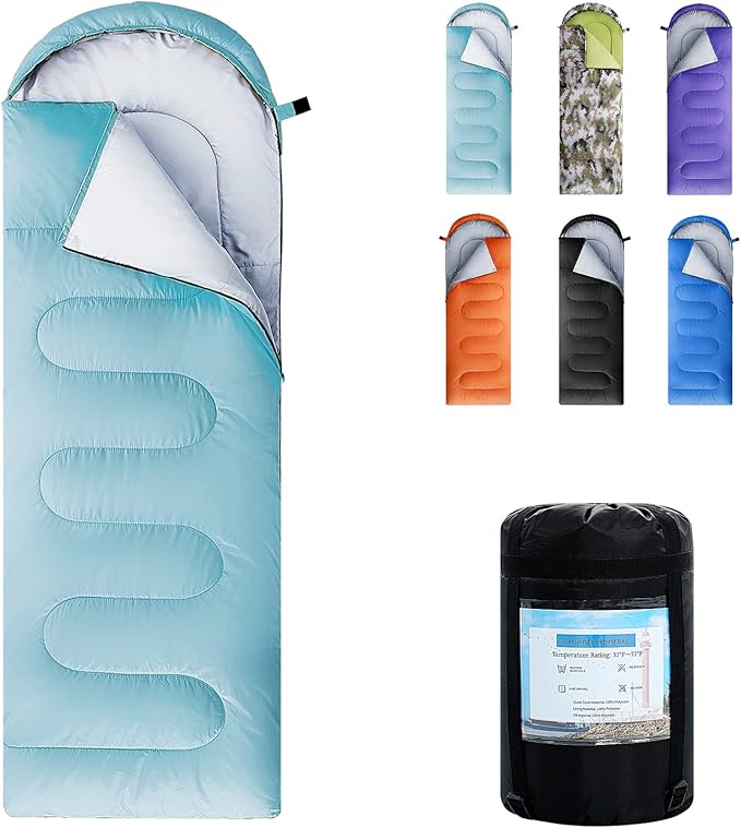ORTHOMTEX Sleeping Bags for Adults,Kids & Girls-Warm & Cold Weather Lightweight Waterproof Sleeping Bag Backpack with Comp...