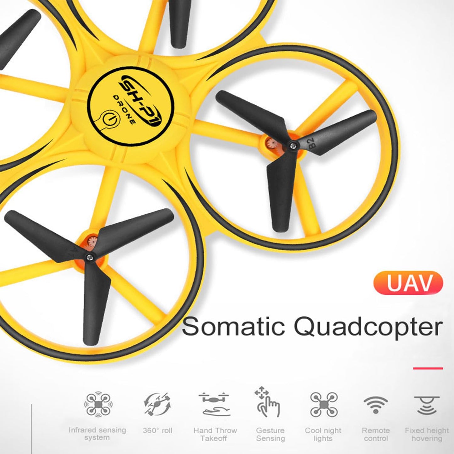 2025 Upgraded Hand Controlled Drone for kids,Somatosensory aircraft with Smart Watch Controlled, Gesture sensing aircraft Cool LED Remote Control Drone 360° Flips,quadcopter,Toys Gifts for Boys and Girls