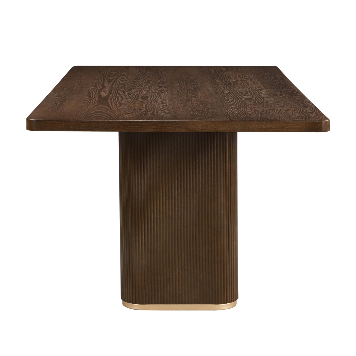 Christopher Knight Home Scout 84 Inch Dining Table for 6 People, Modern Kitchen Table with Pillar Legs, Wooden Rectangular Spacious Dinner Furniture for Dining Room, Home Office, Walnut