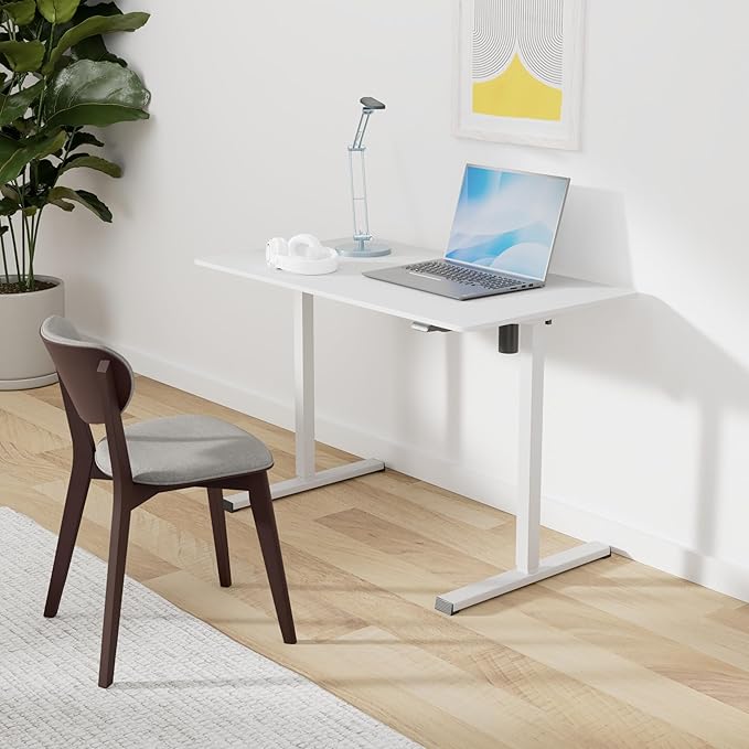 FLEXISPOT EN1 One-Piece Standing Desk 48 x 24 Inches Height Adjustable Electric Sit Stand Up Desk Home Office Desk