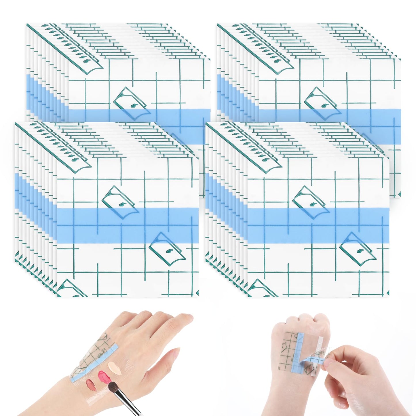 100 PCS Makeup Hand Palette Sticker, Single Use Makeup Mixing Palette Paper Make-up Artist Must Haves Disposable Cosmetic Tray A