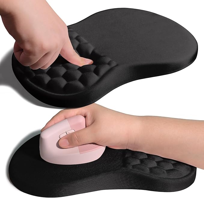 Armanza Ergonomic Joint Wrist Support Mouse Pad with Memory Foam Cushion Massage Bump, Carpal Tunnel Pain Relief Mousepad ...