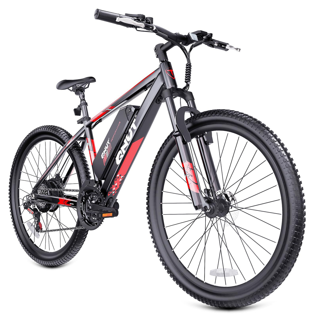 Totem Electric Bike for Adults, 750W Peak 26" Ebike for Men Women Teens with 375WH, 21 Speed, 20Mph, Up to 40Miles Front Suspension, Commuting E-Bike Mountain Bicycle