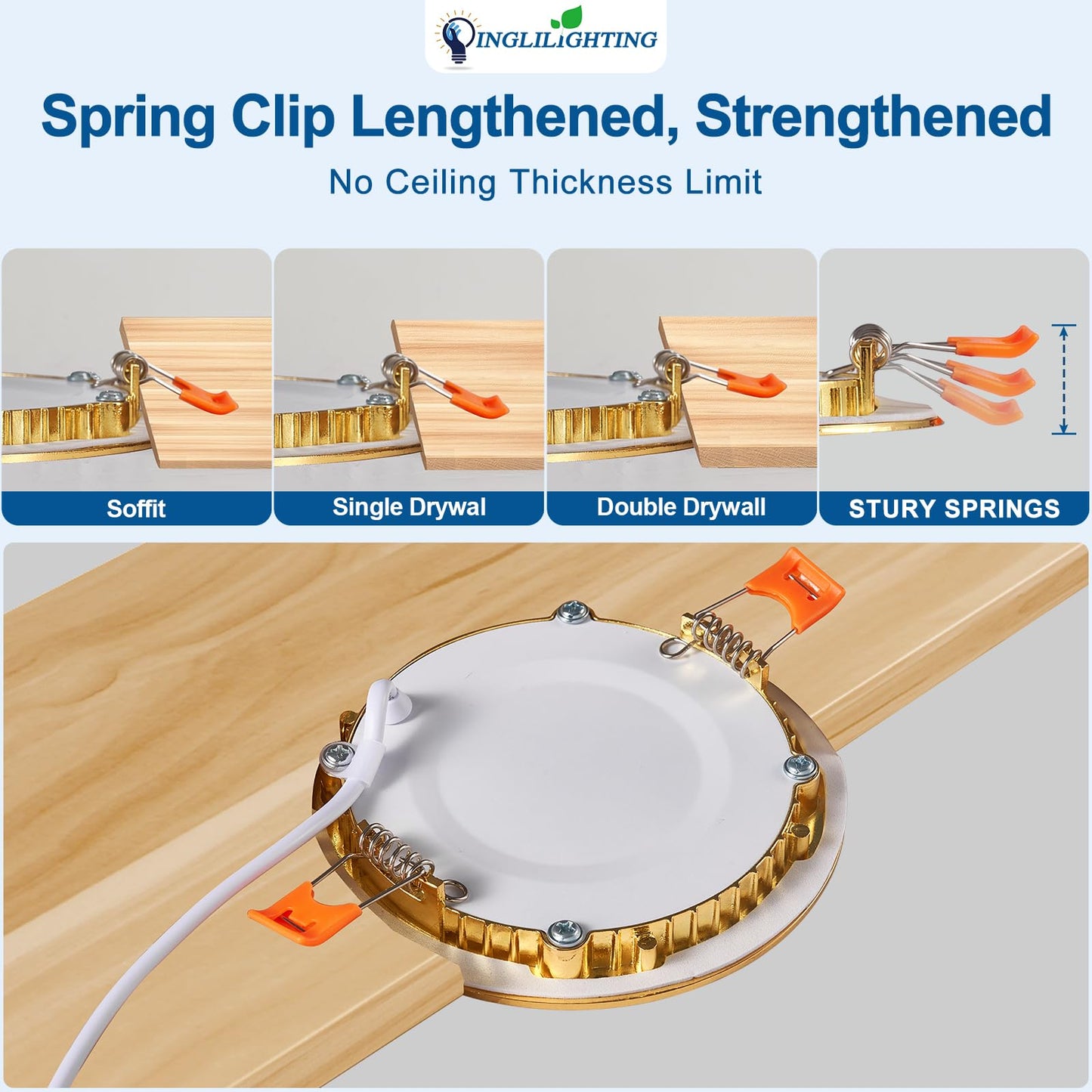 DLLT LED Recessed Ceiling Light: 6 Pack 8 Inch Slim Recessed Lighting for Kitchen - 5CCT Dimmable Canless Wafer Downlight for Living Room - 1800LM Brightness 6W LED Can Lights for Bedroom ETL FCC