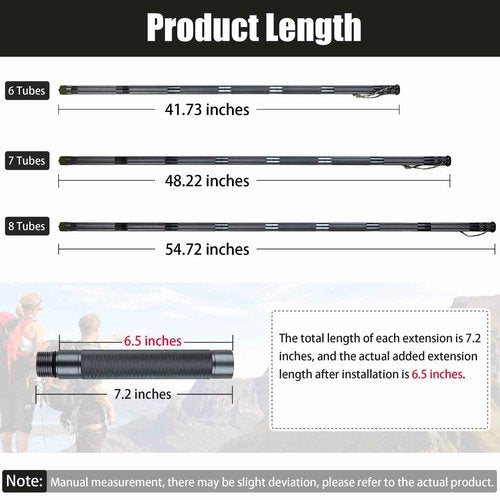 aiGear Survive Walking Hiking Stick - Outdoor Survival Hiking Staff Multitool Gear Adjustable Trekking Poles for Survival Camping Hiking 8 Tubes
