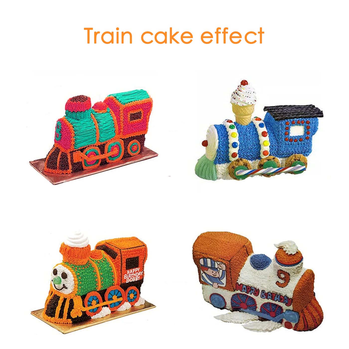 Train Cake Pan, Locomotive Cake Pan Mold, 3D Birthday Cake Pan, Aluminum Alloy Cake Molds Nonstick Baking Tools (11.5 inches)