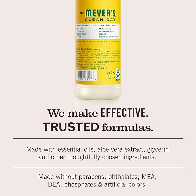 MRS. MEYER'S CLEAN DAY Liquid Dish Soap, Honeysuckle, 16 fl. oz