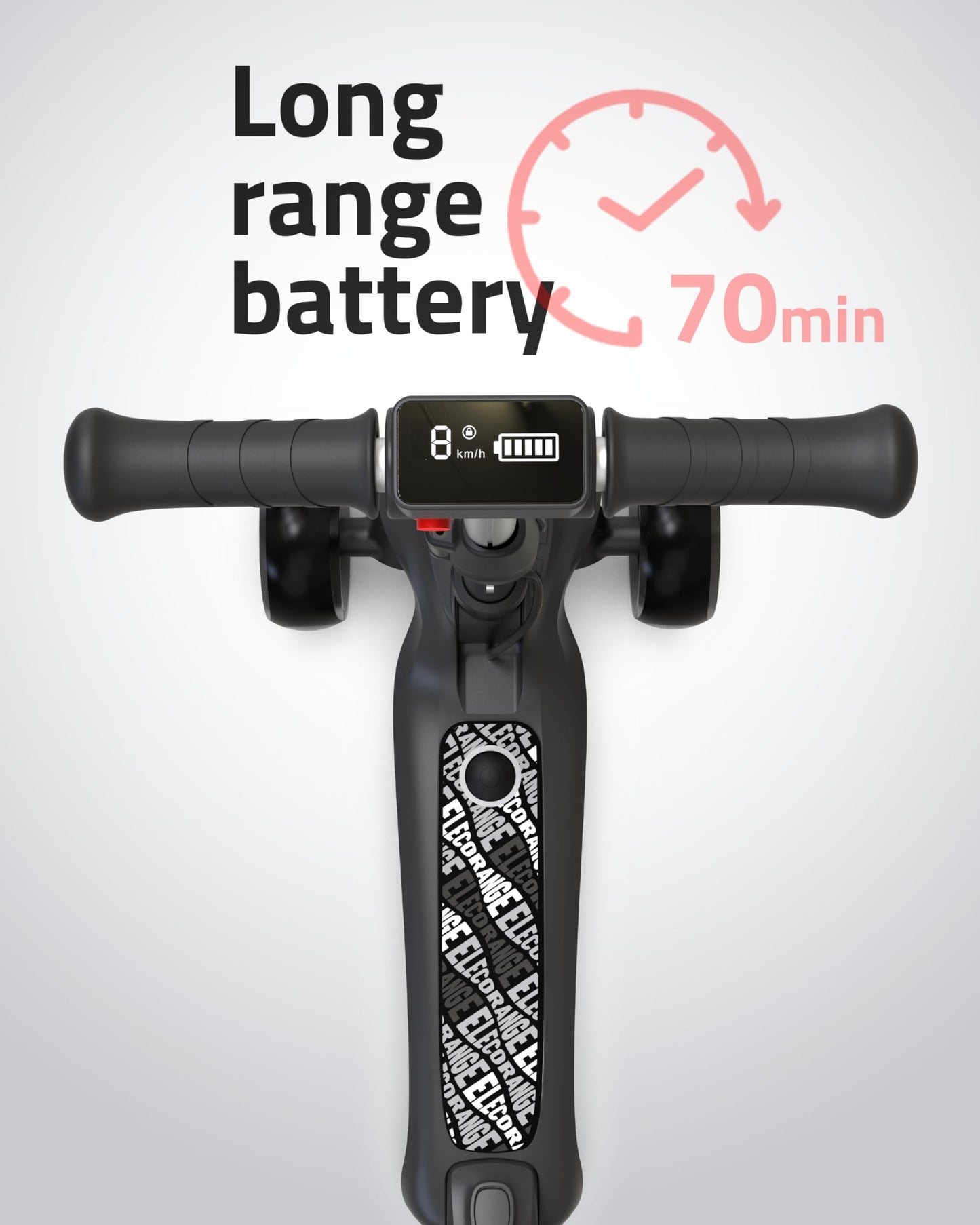 Elecorange T500 Electric Scooter for Kids Ages 4-9, Big Light Up Wheels, Adjustable Heights, Ride On for Children 4-8, 3 Wheel Electric Scooters for Kids, 5-7, Motorized Scooter for Boy, Girl, Black