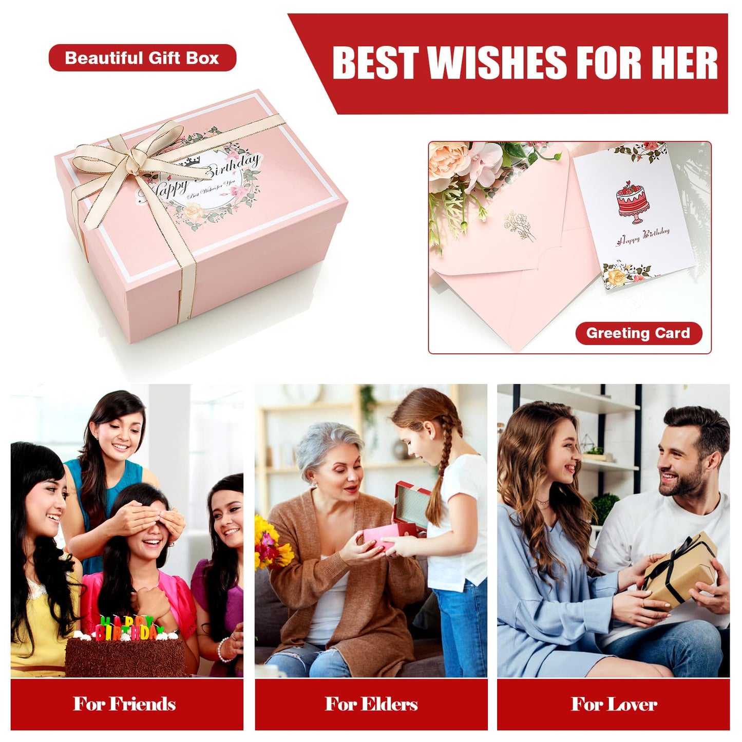 Birthday Gifts for Women, Personalized Relaxing Gift Box Basket for Sister Girlfriend Wife Best Friend Grandma Mom Daughter, Gifts Idea for Women Birthday Unique Happy Birthday Presents for Her