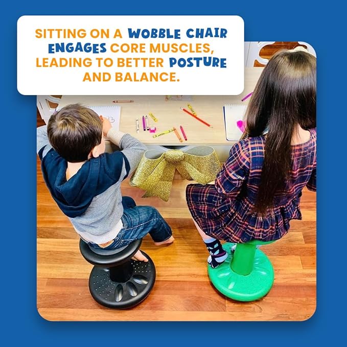 Studico ActiveChairs Adjustable Wobble Stool, Flexible Classroom Seating, Improves Focus, Posture & Helps ADHD/ADD, Sensory Chair, Active Desk Chairs, Adjusts from 16.65" to 23.75", Ages 13-18, Grey