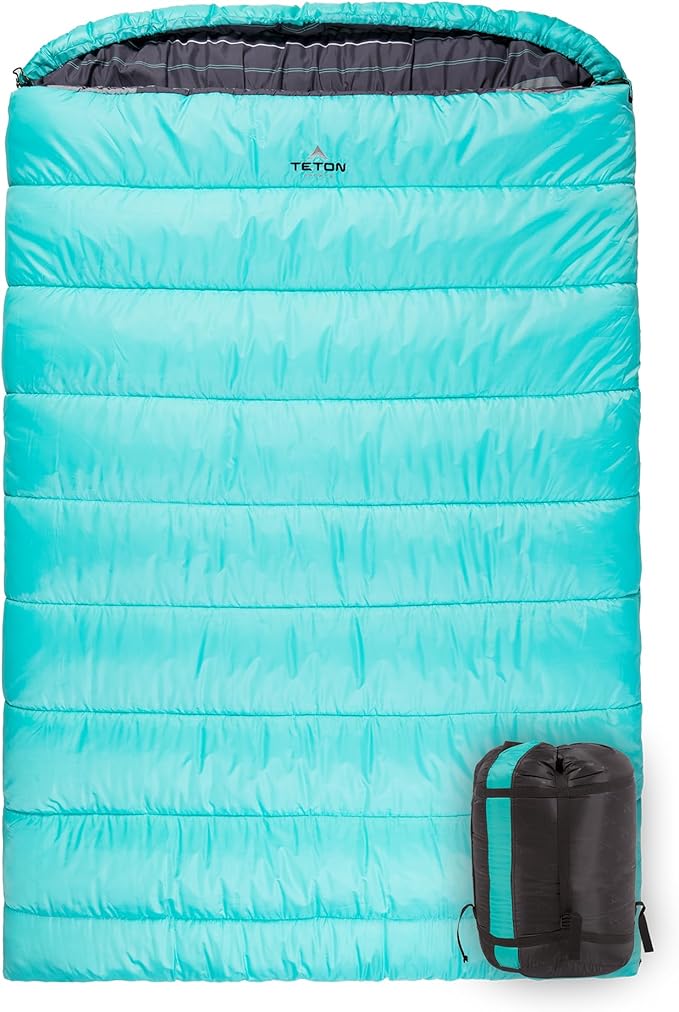 Teton Mammoth Queen Size Double Sleeping Bag- A Warm Bag The Whole Family can Enjoy – Great for Camping, Hunting and Base ...