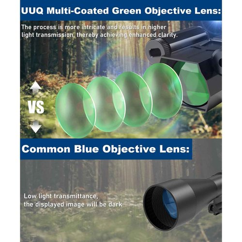 UUQ 4X32 Prism Optics Rifle Scope with Red Laser,Red Illuminated Reticle,Upgraded Buttons,and Glass Etched Reticle 4X Magnification-Fits 20mm Free Mounts (Red Laser Above)