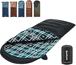 KingCamp Sleeping Bag for Adults, Cold Weather & Warm XL Big and Tall Flannel Sleeping Bags with Compression Sack Portable...