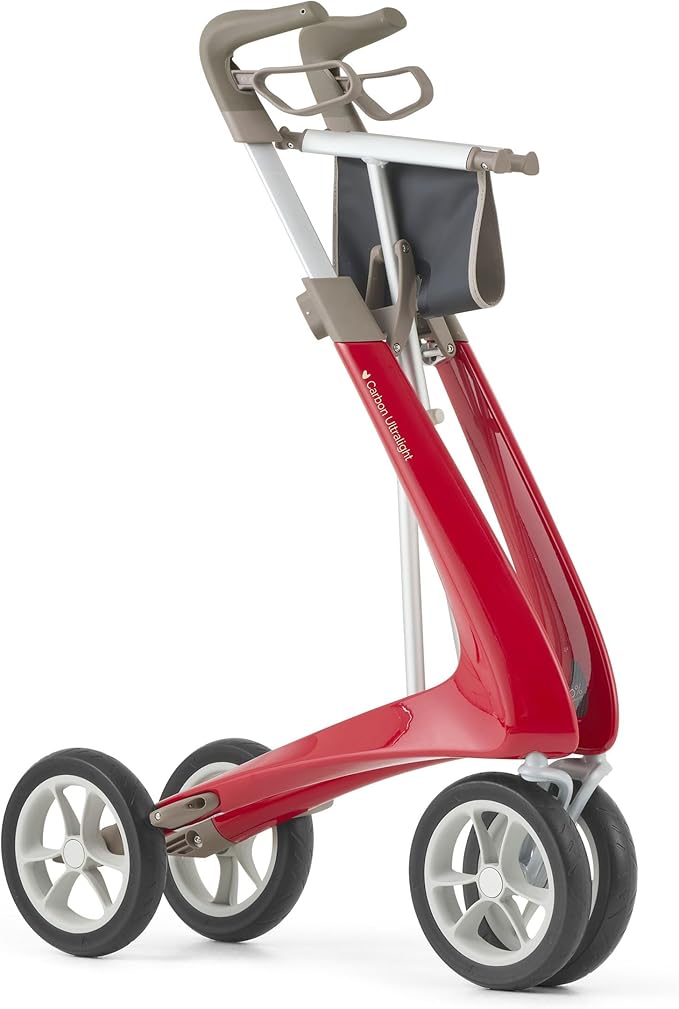 byACRE Carbon Ultralight Rollator Walker - 10.6 lbs Adult Walkers with 4 Wheels and Seat - Lightweight Seated Walkers with Wheels - Foldable Rolling Walker with Seat - Walker for Adults