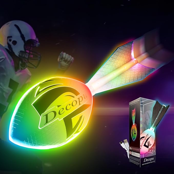 KASTUMBGA Premium Foam Glow in The Dark Football, Latest LED Light up Football, Color-Changing-Perfect Birthday&Camping Gi...